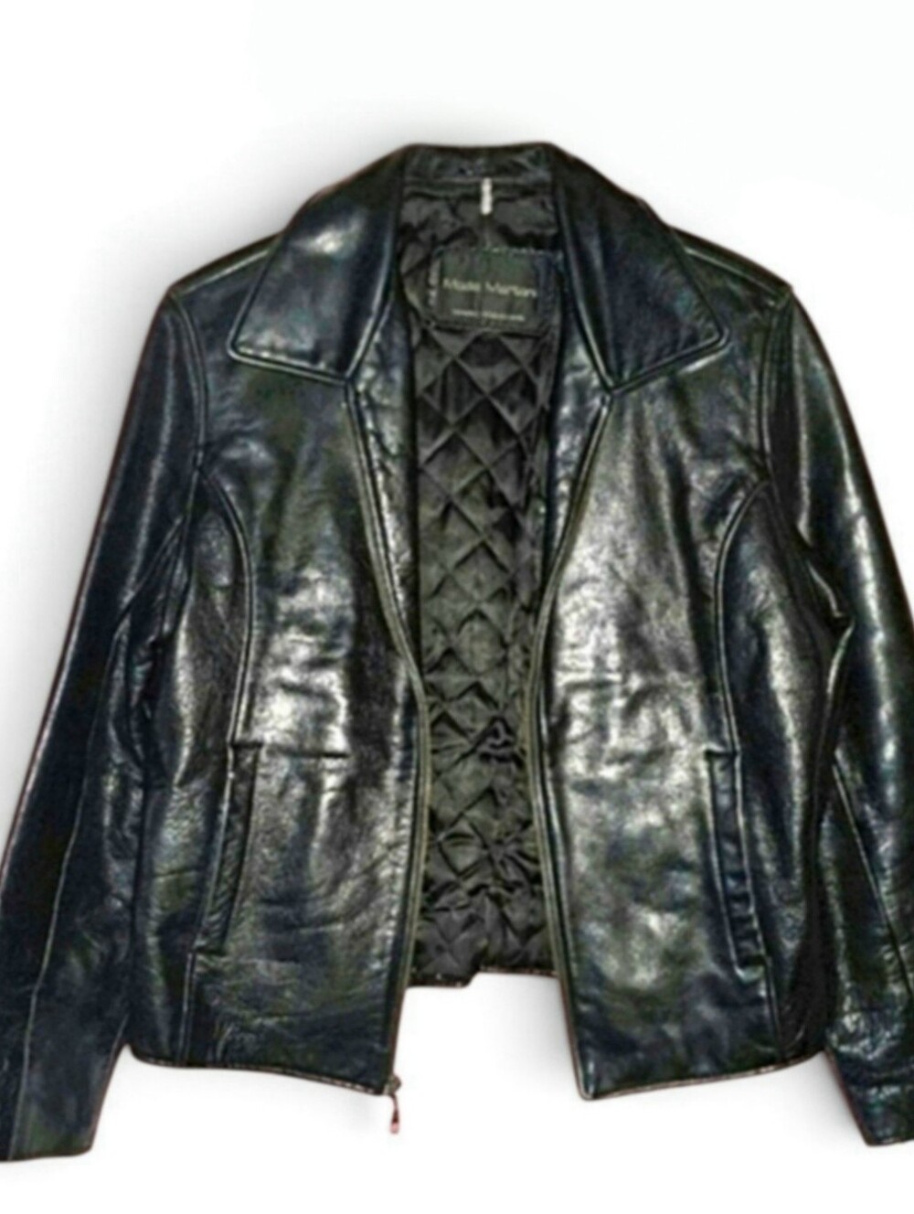 Moda Martani Lux Heavy Black Leather Motorcycle Style Jacket Unisex Large